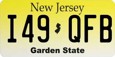 NJ license plate I49QFB