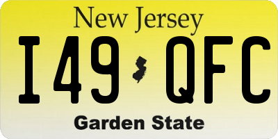NJ license plate I49QFC