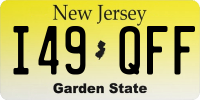NJ license plate I49QFF
