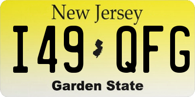 NJ license plate I49QFG