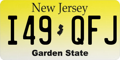 NJ license plate I49QFJ