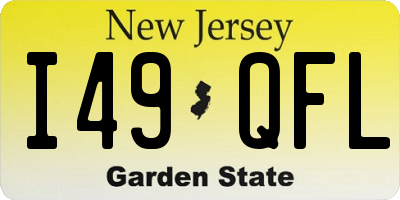NJ license plate I49QFL