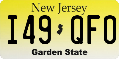 NJ license plate I49QFO