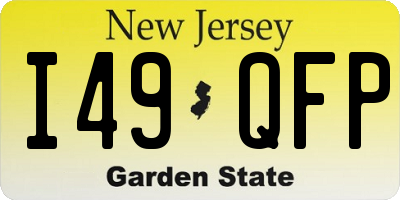 NJ license plate I49QFP