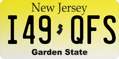 NJ license plate I49QFS
