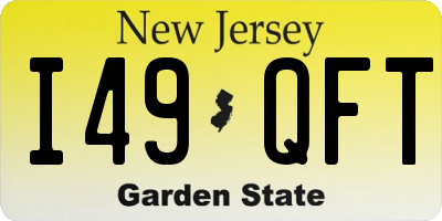 NJ license plate I49QFT