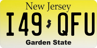 NJ license plate I49QFU