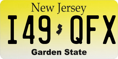 NJ license plate I49QFX