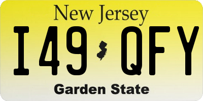 NJ license plate I49QFY