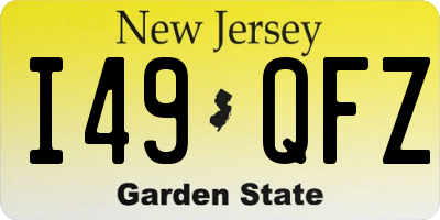 NJ license plate I49QFZ
