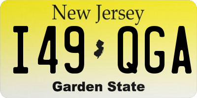 NJ license plate I49QGA
