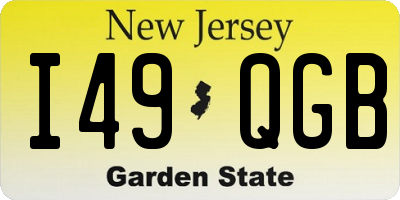NJ license plate I49QGB