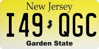NJ license plate I49QGC
