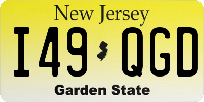 NJ license plate I49QGD