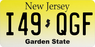 NJ license plate I49QGF
