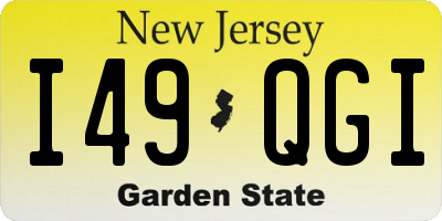 NJ license plate I49QGI