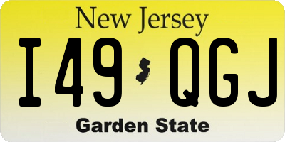 NJ license plate I49QGJ