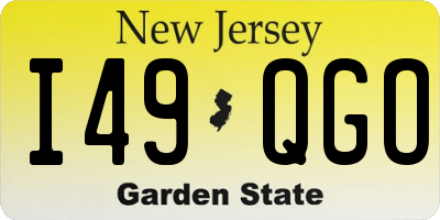 NJ license plate I49QGO
