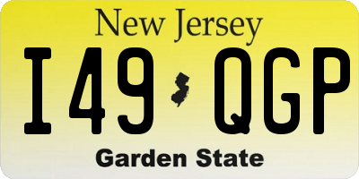 NJ license plate I49QGP