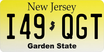 NJ license plate I49QGT