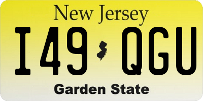 NJ license plate I49QGU