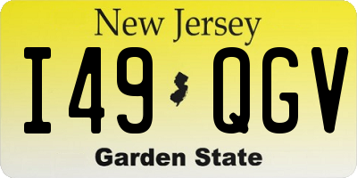 NJ license plate I49QGV