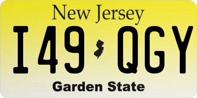 NJ license plate I49QGY