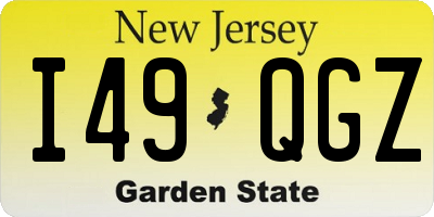 NJ license plate I49QGZ