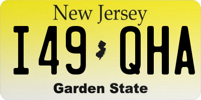 NJ license plate I49QHA