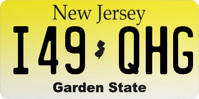NJ license plate I49QHG