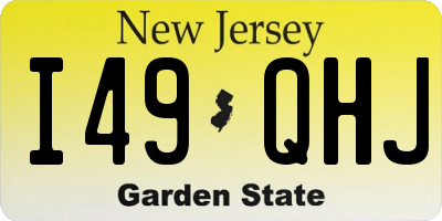 NJ license plate I49QHJ