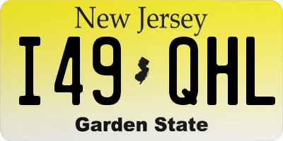 NJ license plate I49QHL
