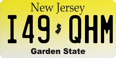 NJ license plate I49QHM