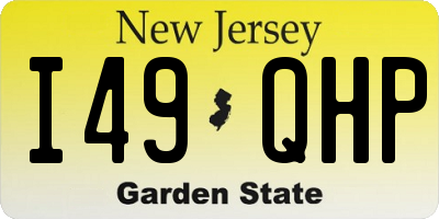 NJ license plate I49QHP