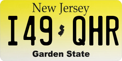 NJ license plate I49QHR