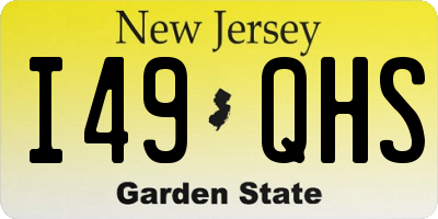 NJ license plate I49QHS