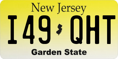 NJ license plate I49QHT