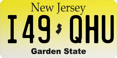 NJ license plate I49QHU