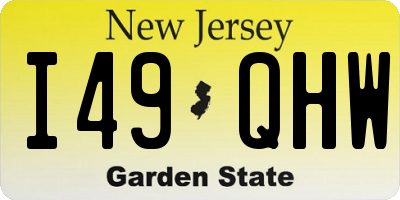 NJ license plate I49QHW