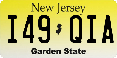NJ license plate I49QIA