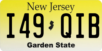 NJ license plate I49QIB