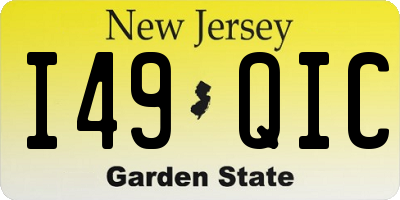 NJ license plate I49QIC