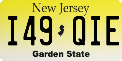 NJ license plate I49QIE