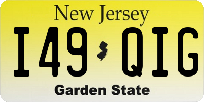 NJ license plate I49QIG