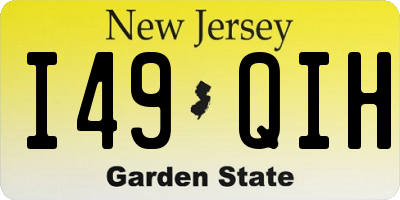 NJ license plate I49QIH