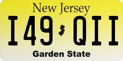 NJ license plate I49QII
