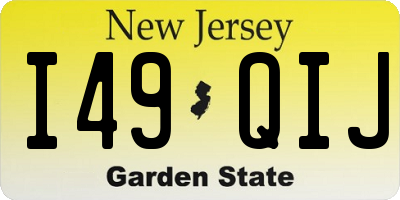 NJ license plate I49QIJ