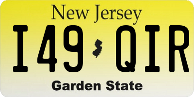 NJ license plate I49QIR