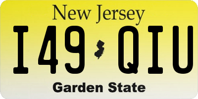 NJ license plate I49QIU