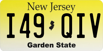 NJ license plate I49QIV